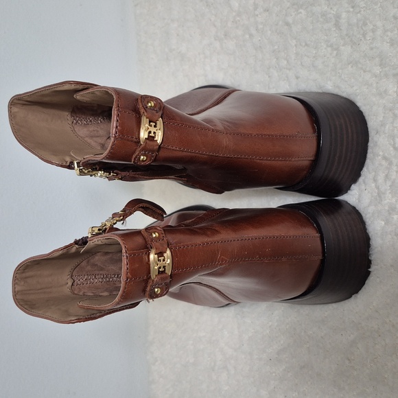 Sam Edelman Thatcher Brown Leather Square Toe Ankle Boot 9M - Picture 4 of 13